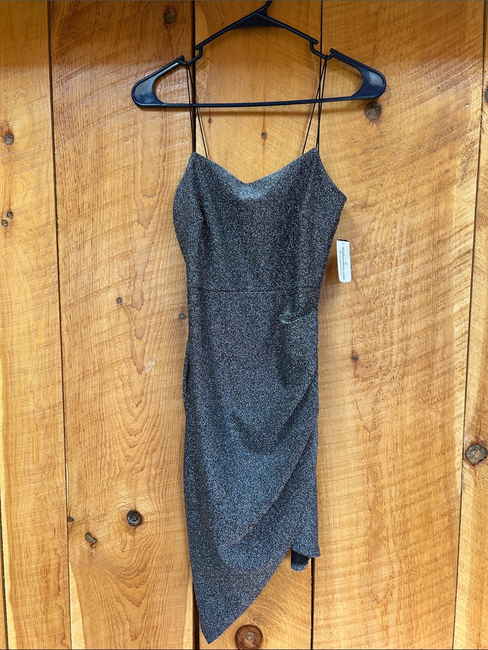 Windsor Metallic Charcoal Slip Mini Dress